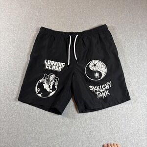 Lurking Class Men's Black Shorts Sz L Skeleton Tank Grim Reeper W/ Pockets